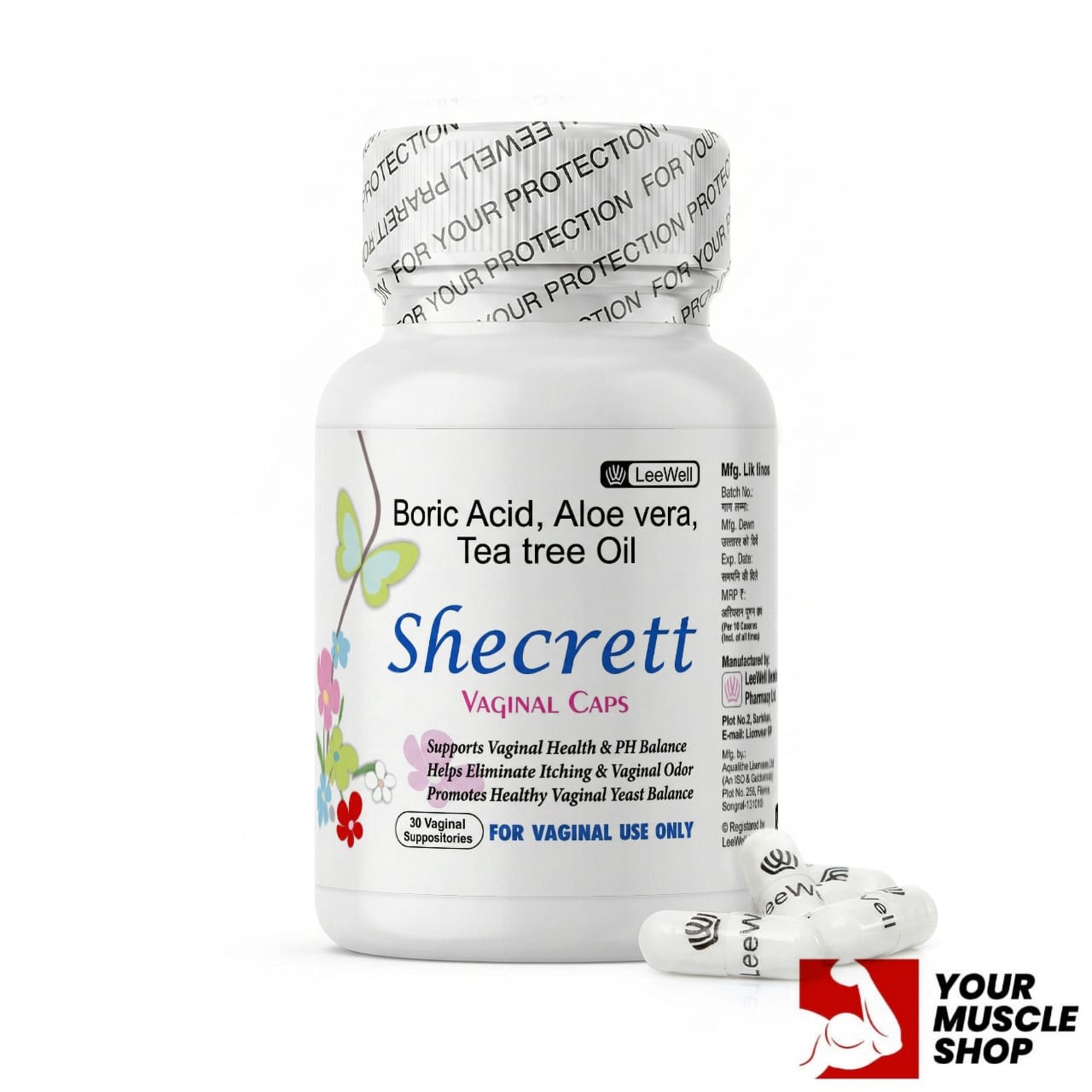 Shecrett Vaginal Capsules 30 Capsules-YMS Logo Image-1